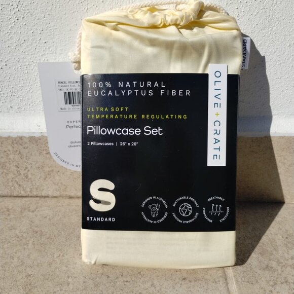 Olive Crate 2 STANDARD SETS - 100% Tencel Eucalyptus Temp Regulating Pillowcases - Picture 2 of 12